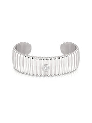 Ribbed Crystal Cuff