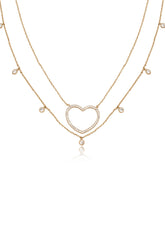 Crystal Heart Drop Necklace Set