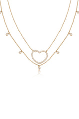 Crystal Heart Drop Necklace Set