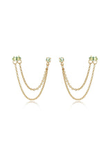 Double Piercing Chain Dangle Earrings