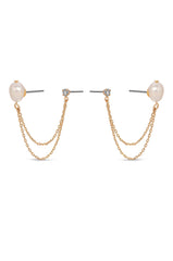 Double Piercing Freshwater Pearl Earring