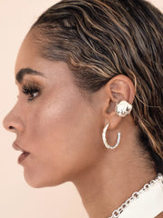 Center Crystal Line Chunky Ear Cuff