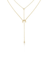 Dainty Layered Crescent Moon Necklace Set