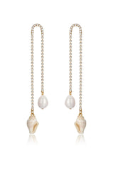 Balanced Shell and Pearl Earrings
