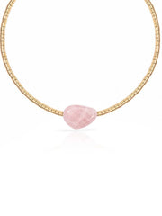 Beaded Rose Nugget Necklace