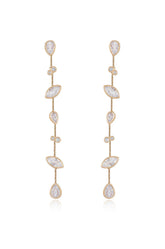 Falling Bezel Crystal Dangle Earrings