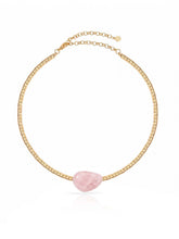 Beaded Rose Nugget Necklace