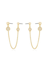 Double Piercing Chain Drop Earrings