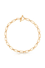 Golden Flat Rectangle Chain Necklace