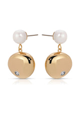 Large Pebble and Pearl Dangle Earrings