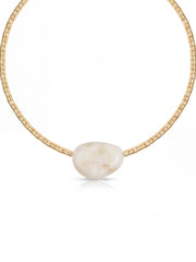 Beaded Bone Nugget Necklace