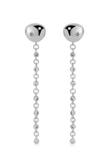 Polished Pebble Linear Chain Earrings