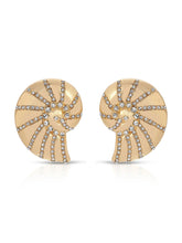 Crystal Studded Nautilus Shell Earrings