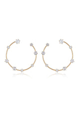 Celestial Large Wire & Crystal Ring Earrings