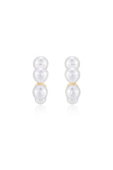 Five Pearls Hoop Earrings