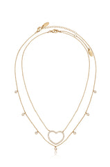 Crystal Heart Drop Necklace Set