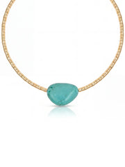 Beaded Turquoise Nugget Necklace