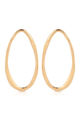 Hammered Large Oval Earrings