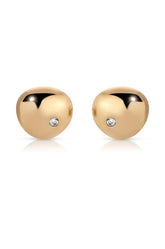 Polished Pebble Crystal Stud Earrings