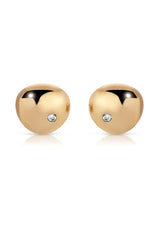 Polished Pebble Crystal Stud Earrings