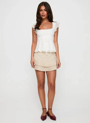 Auroraah Frill Top White