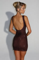 Petra Mini Dress - Plum Brown