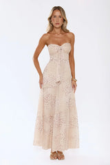 Cloud Leopard Strapless Maxi Dress Leopard