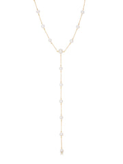 Dripping Pearl Lariat Necklace