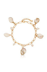 Paperclip Chain Multi-Shell Charm Anklet