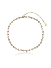 Crystal Disc and Link Necklace