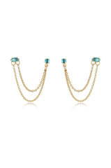 Double Piercing Chain Dangle Earrings