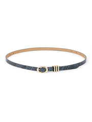 Classic Skinny Belt in Grey Snake