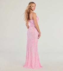 Tabitha Sleeveless Sequin Formal Column Dress