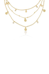 Crystal Detailed Triple Layer Necklace