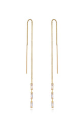 Crystal Baguette Threader Earrings