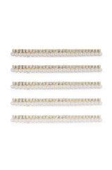 Thin Pearl and Crystal Hair Clip Set
