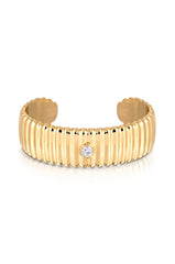 Ribbed Crystal Cuff