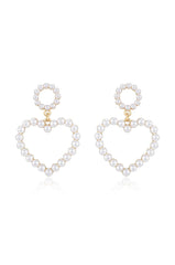 Loving Pearl Heart Earrings