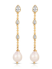 Droplet Crystal and Pearl Earring