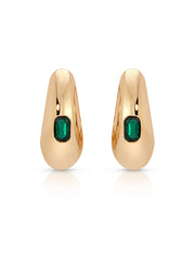Emerald Deco Hoops