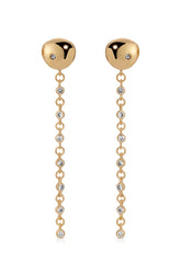 Polished Pebble Linear Chain Earrings