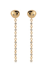 Polished Pebble Linear Chain Earrings