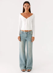Moda Long Sleeve Top - White