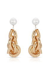 Liquid Gold Pearl Drop Earrings