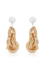 Liquid Gold Pearl Drop Earrings