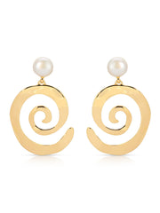 Aura Swirl Pearl Earrings
