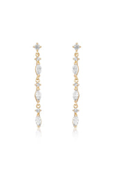 Dainty Linear Crystal Drop Earrings
