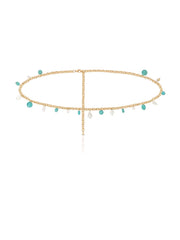 Tropical Turquoise and Pearl Waist Chain