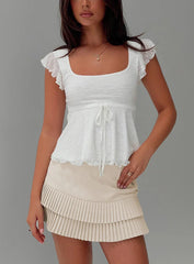 Auroraah Frill Top White