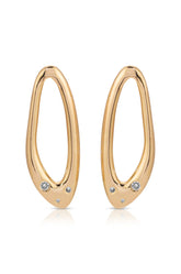 Molten Crystal Dotted Oval Earrings